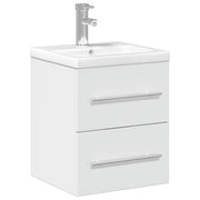 Meuble de salle de bain avec lavabo blanc brillant intégré V5677 Vetonek
