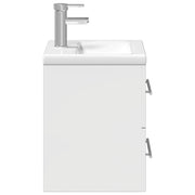 Meuble de salle de bain avec lavabo blanc brillant intégré V5677 Vetonek