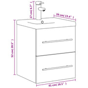 Meuble de salle de bain avec lavabo blanc brillant intégré V5677 Vetonek