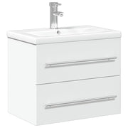 Vetonek Meuble de salle de bain avec lavabo blanc intégré