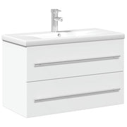 Meuble de salle de bain blanc avec lavabo intégré - Vetonek
