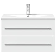 Meuble de salle de bain blanc avec lavabo intégré - Vetonek
