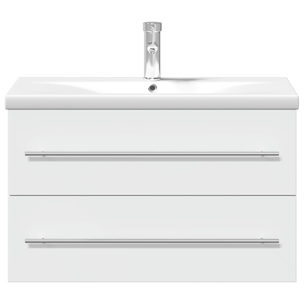 Meuble de salle de bain blanc avec lavabo intégré - Vetonek