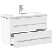 Meuble de salle de bain blanc avec lavabo intégré - Vetonek