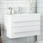 Meuble de salle de bain avec lavabo blanc intégré v5820 Vetonek