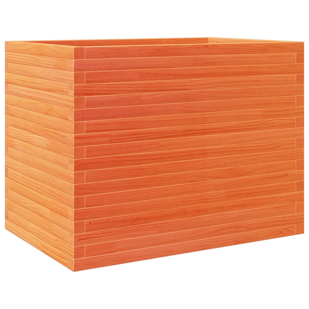 Vetonek Jardinera madera maciza de pino marrón cera 90x60x68,5 cm