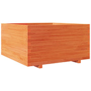 Jardinera madera maciza de pino marrón cera 90x90x49,5 cm v6667 - Vetonek