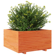Jardinera madera maciza de pino marrón cera 90x90x49,5 cm v6667 - Vetonek