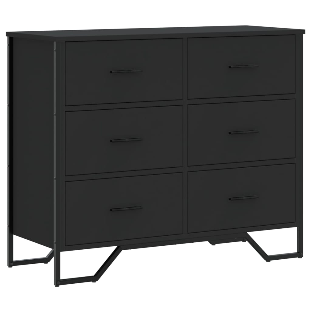 Vetonek Commode en bois d'ingénierie noir 91x35,5x74,5 cm