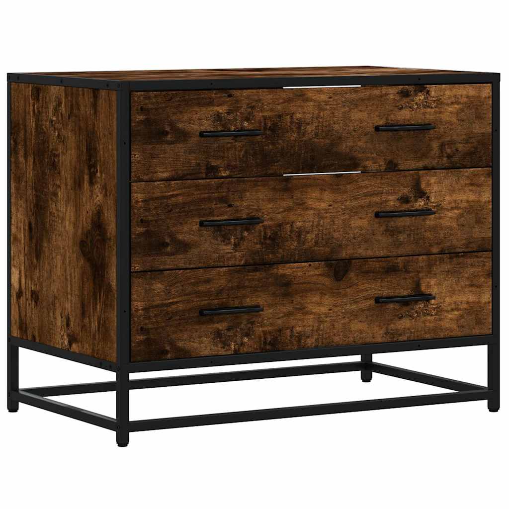 Vetonek Commode en contreplaqué de chêne fumé 70x41x56 cm