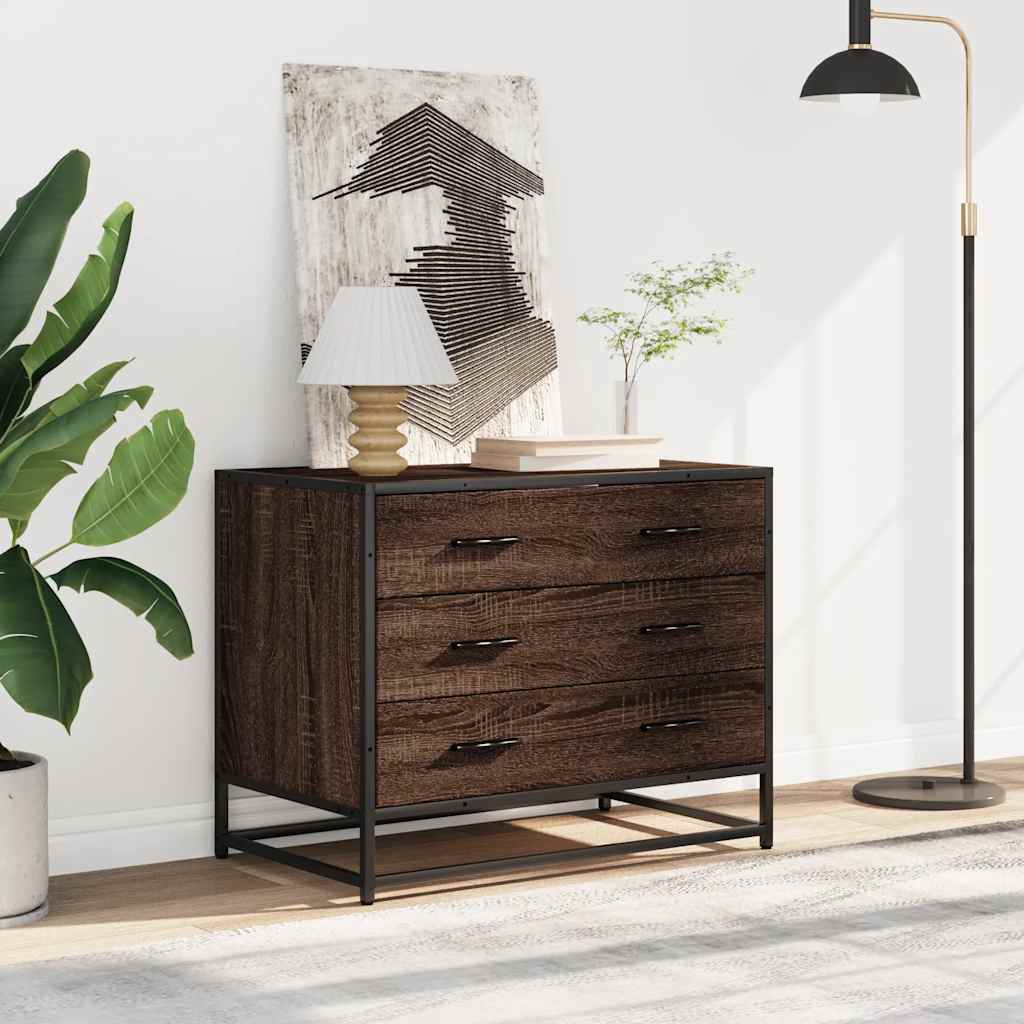 Commode en contreplaqué de chêne brun 70x41x56 cm v1378 - Vetonek