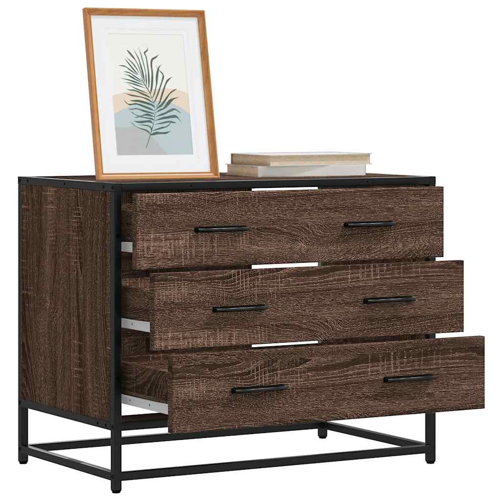 Commode en contreplaqué de chêne marron 70x41x56 cm v1378 Vetonek