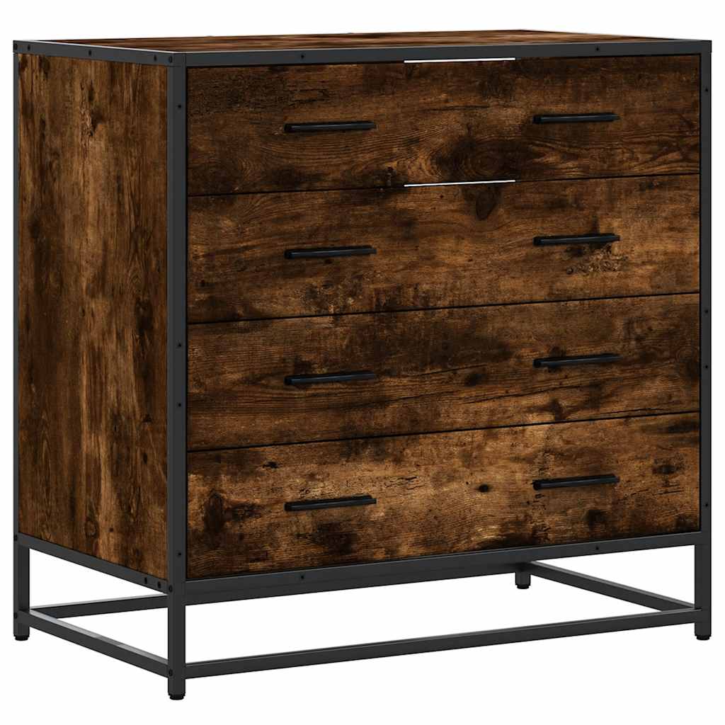 Vetonek Commode en contreplaqué de chêne fumé 70x41x70 cm