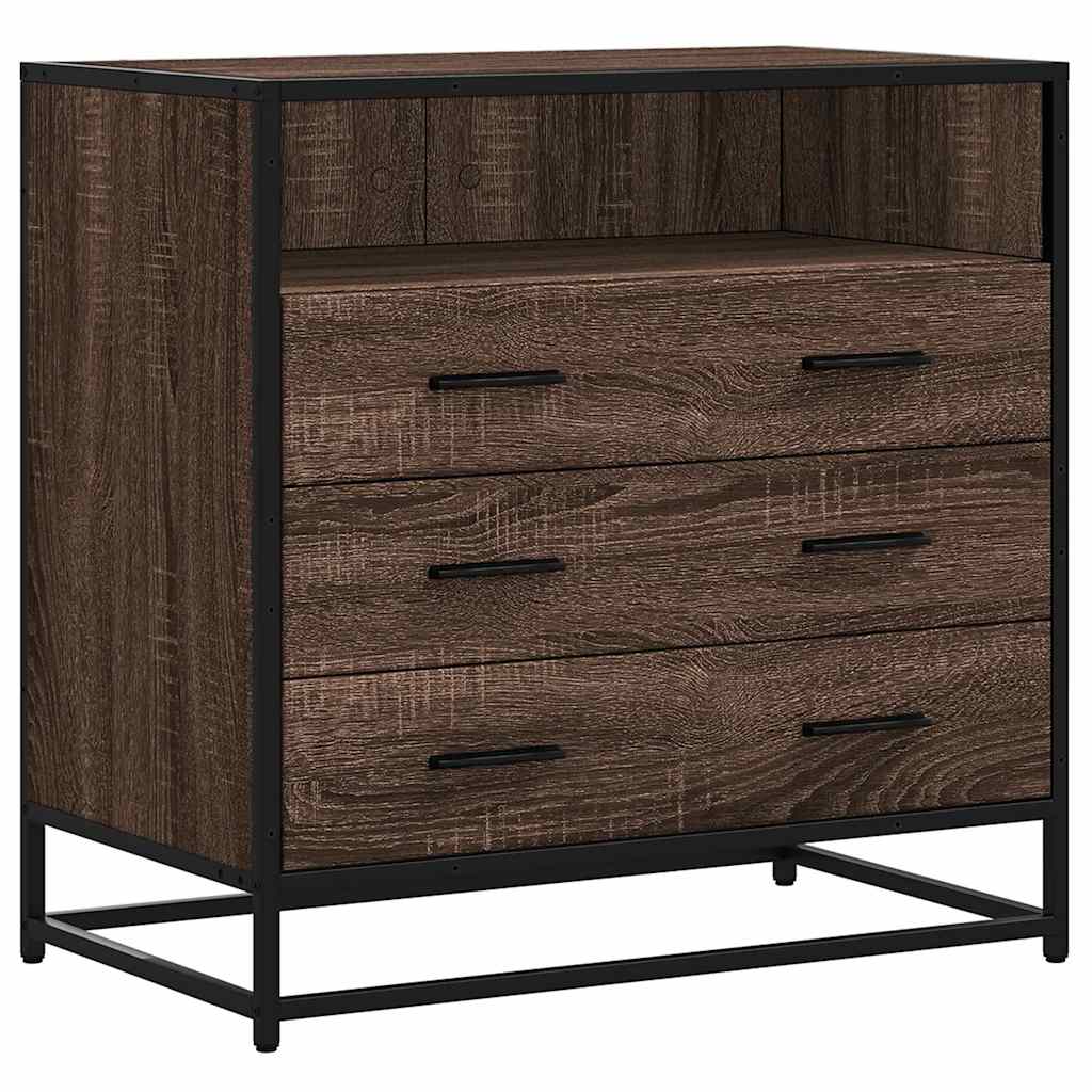 Commode en contreplaqué de chêne brun Vetonek 70x41x70 cm