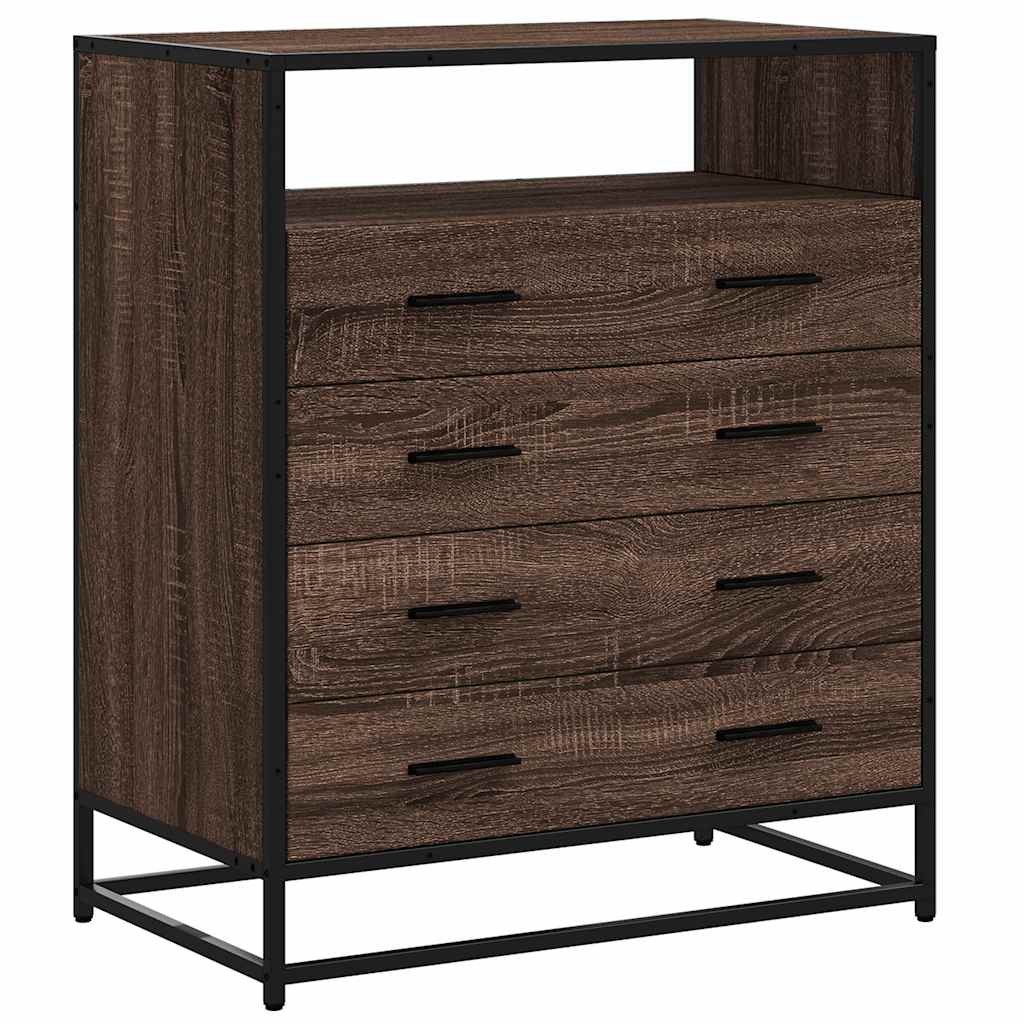 Commode en contreplaqué de chêne brun Vetonek 70x41x83,5 cm