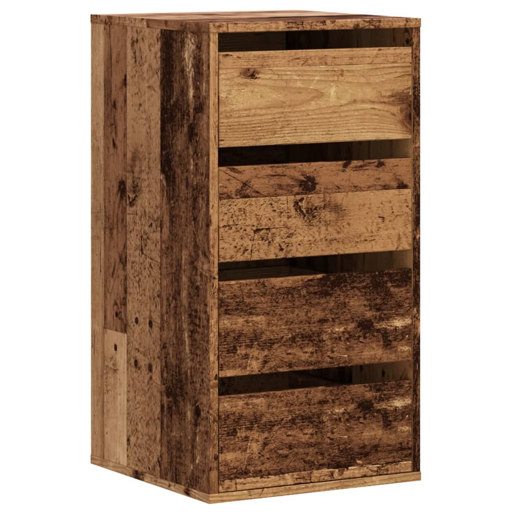Vetonek Commode d'angle en bois d'ingénierie vieilli 40x41x76 cm