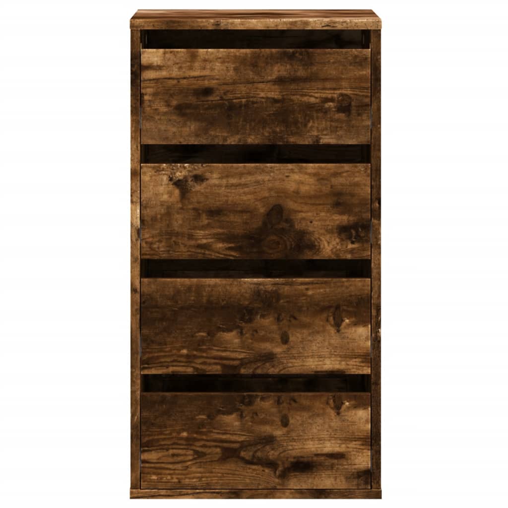 Commode d'angle en bois d'ingénierie vieilli 40x41x76 cm v1251 - Vetonek