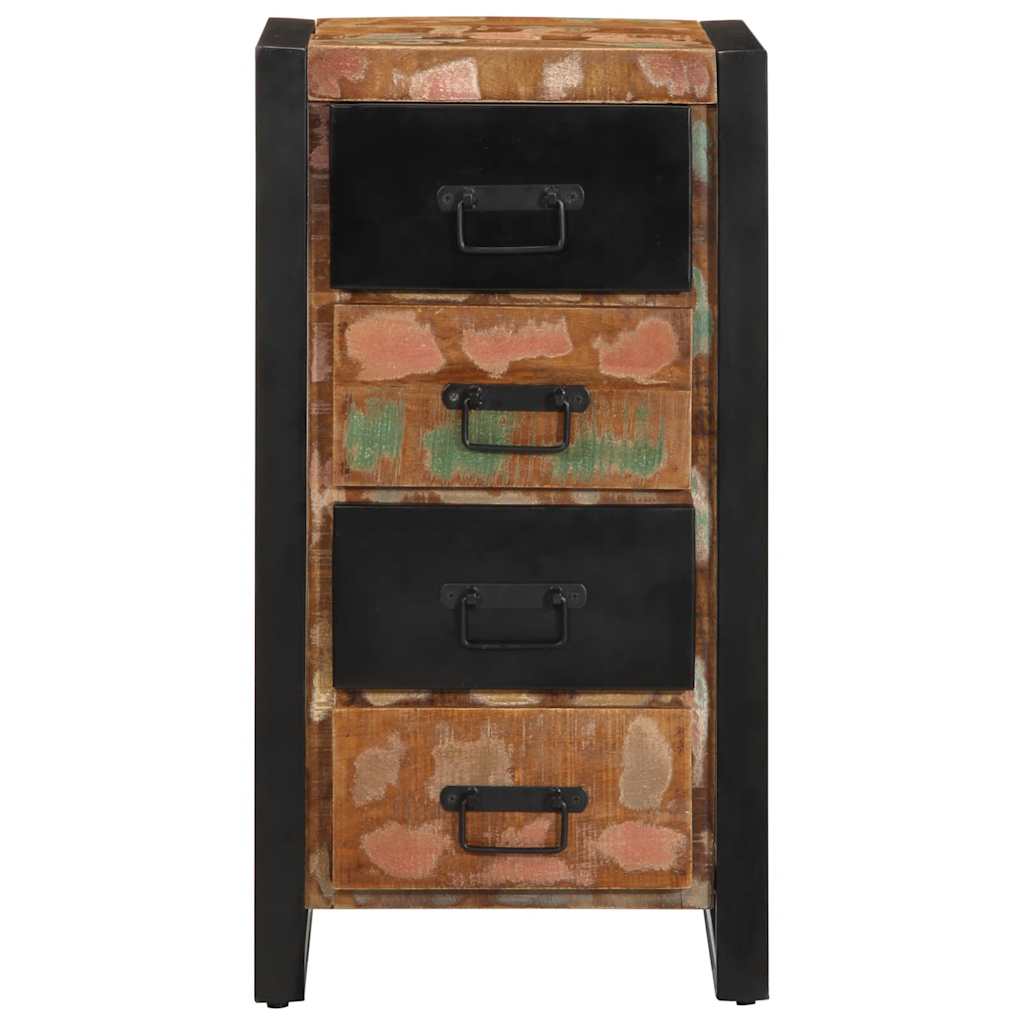 Vetonek Commode en bois massif recyclé multicolore 40x40x90 cm