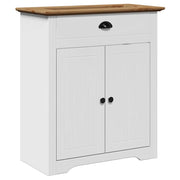 Vetonek Meuble de salle de bain avec lavabo BODO blanc et marron 70x35x80 cm