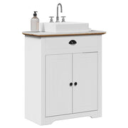 Meuble de salle de bain avec lavabo bodo blanc et marron 70x35x80 cm v2701 Vetonek