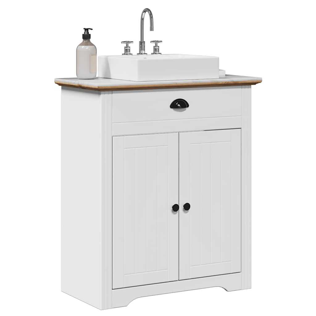 Meuble de salle de bain avec lavabo bodo blanc et marron 70x35x80 cm v2701 Vetonek