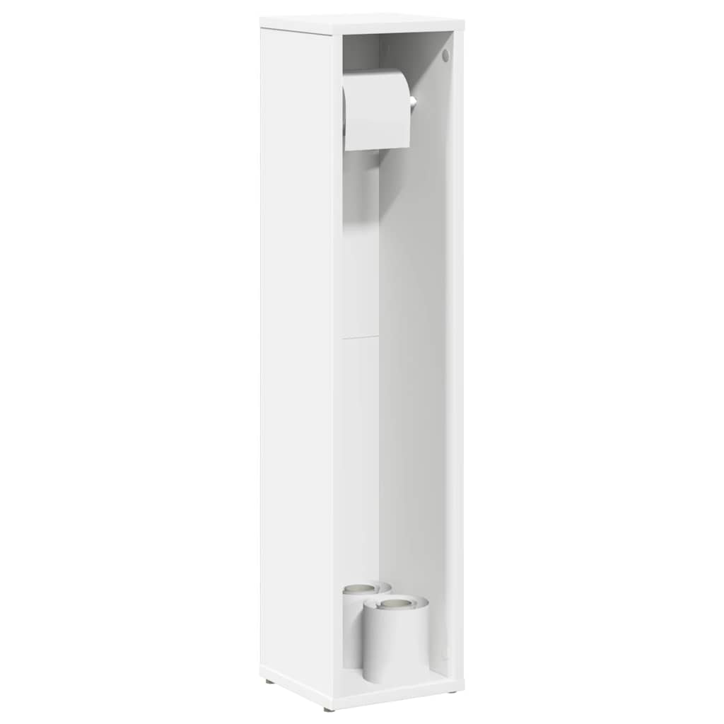 Meuble de salle de bain avec porte-papier toilette blanc 20,5x20x90 cm v3858 Vetonek