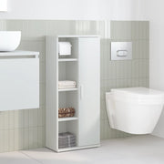 Meuble de salle de bain avec porte-papier toilette blanc 39x22x90 cm - Vetonek