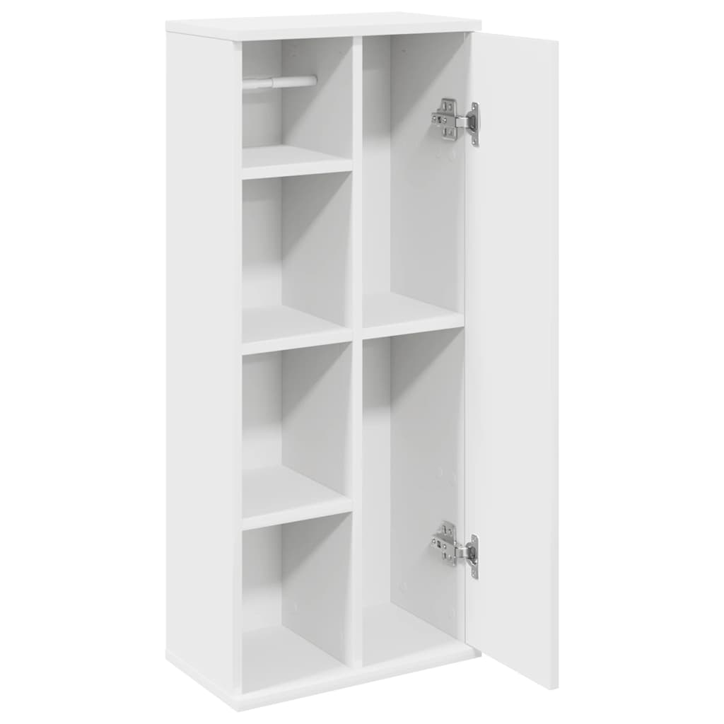 Meuble de salle de bain avec porte-papier toilette blanc 39x22x90 cm - Vetonek