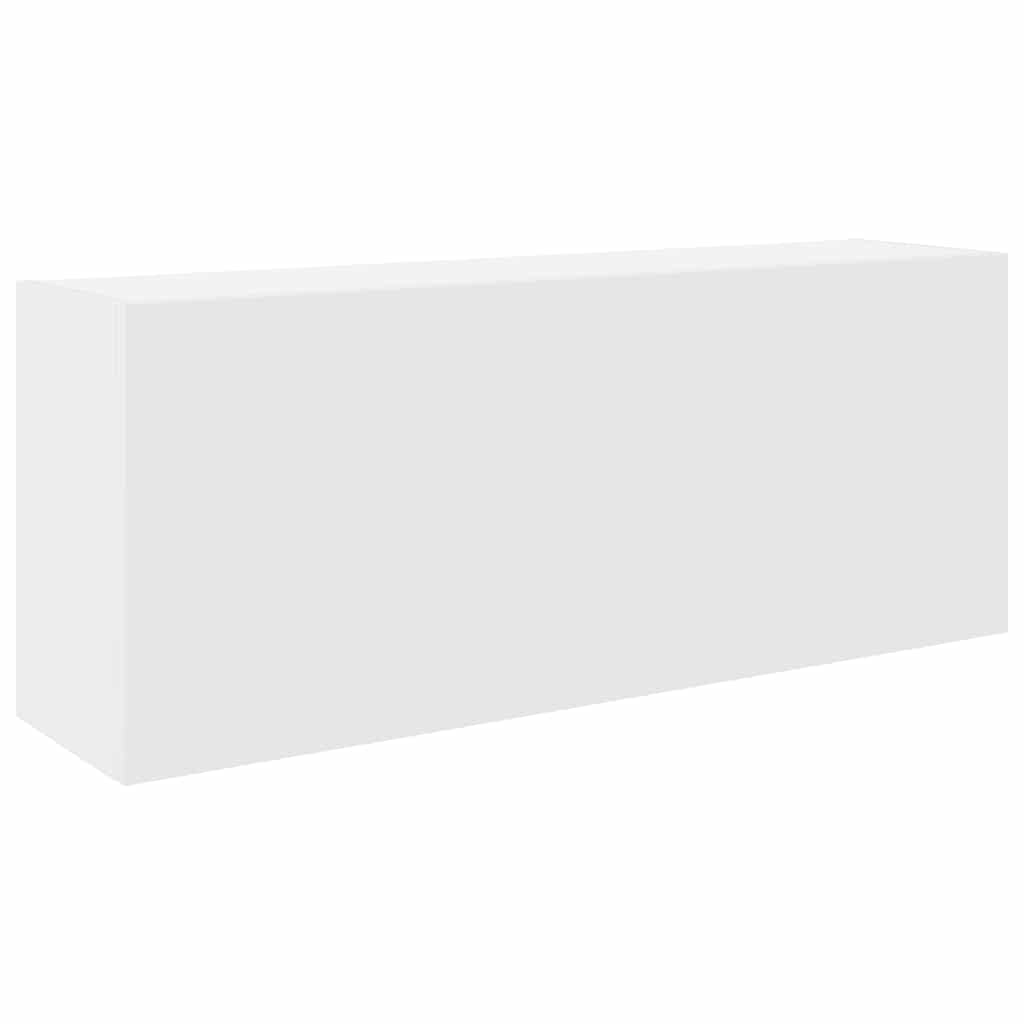 Vetonek Élément mural de salle de bain en dérivé du bois blanc 100x25x40 cm