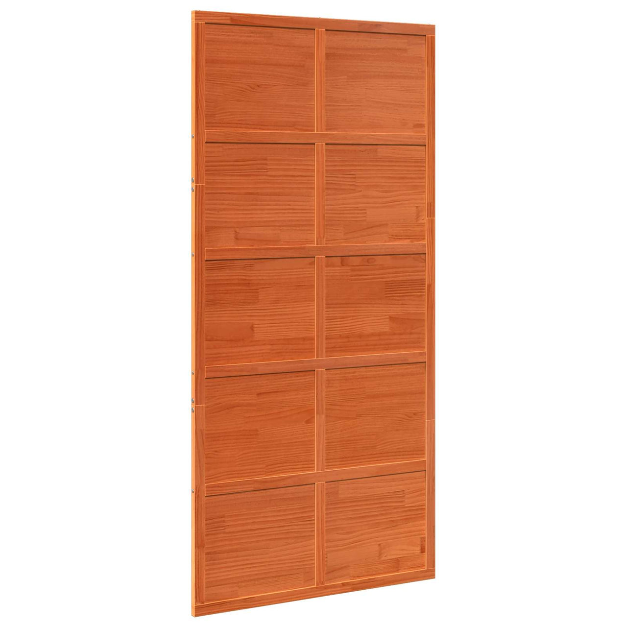 Porte coulissante marron cire 100 x 208 cm en bois de pin massif 