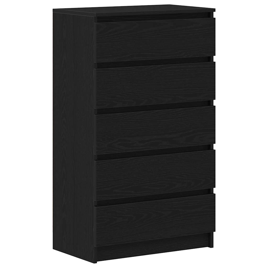 Vetonek Commode en contreplaqué de chêne noir 60x36x103 cm