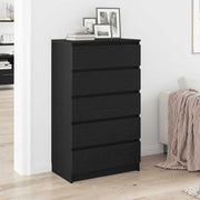 Commode en contreplaqué de chêne noir 60x36x103 cm v4175 Vetonek
