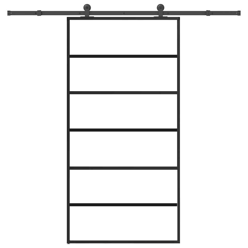 Puerta Corredera 102x205 cm Vidrio ESG y Aluminio