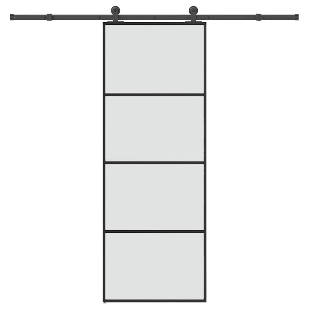Puerta Corredera Vidrio ESG Aluminio Negro 76x205 cm