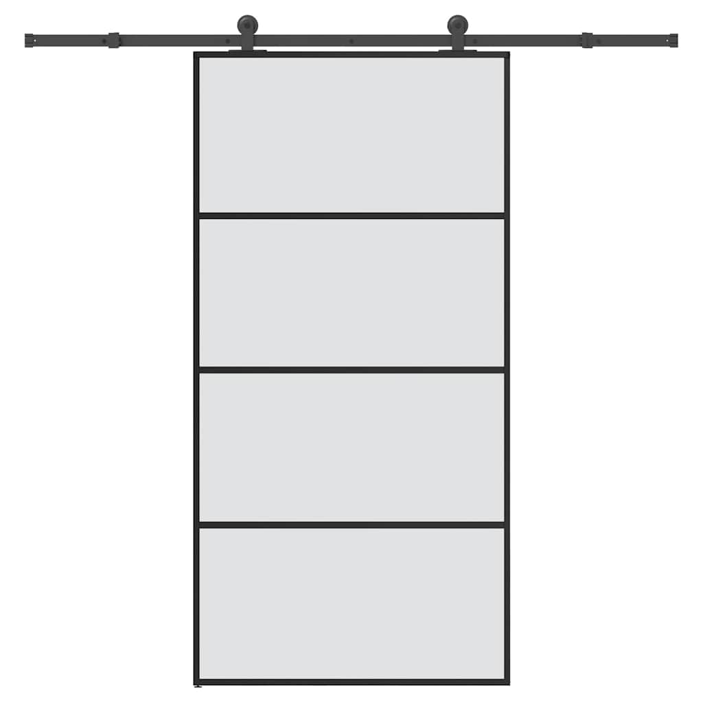 Porte coulissante avec ferrures en verre ESG aluminium 102,5x205 cm 
