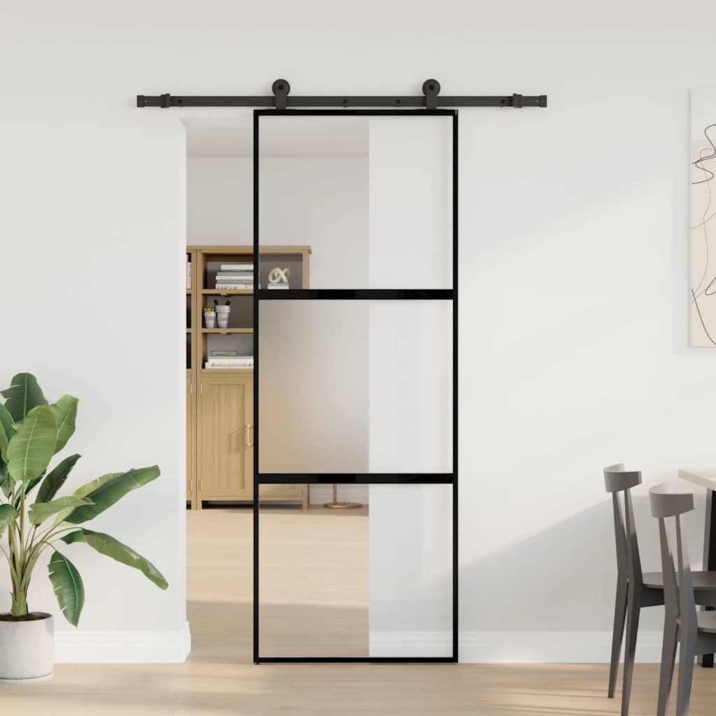 Puerta Corredera Vidrio Templado Aluminio 76x205cm