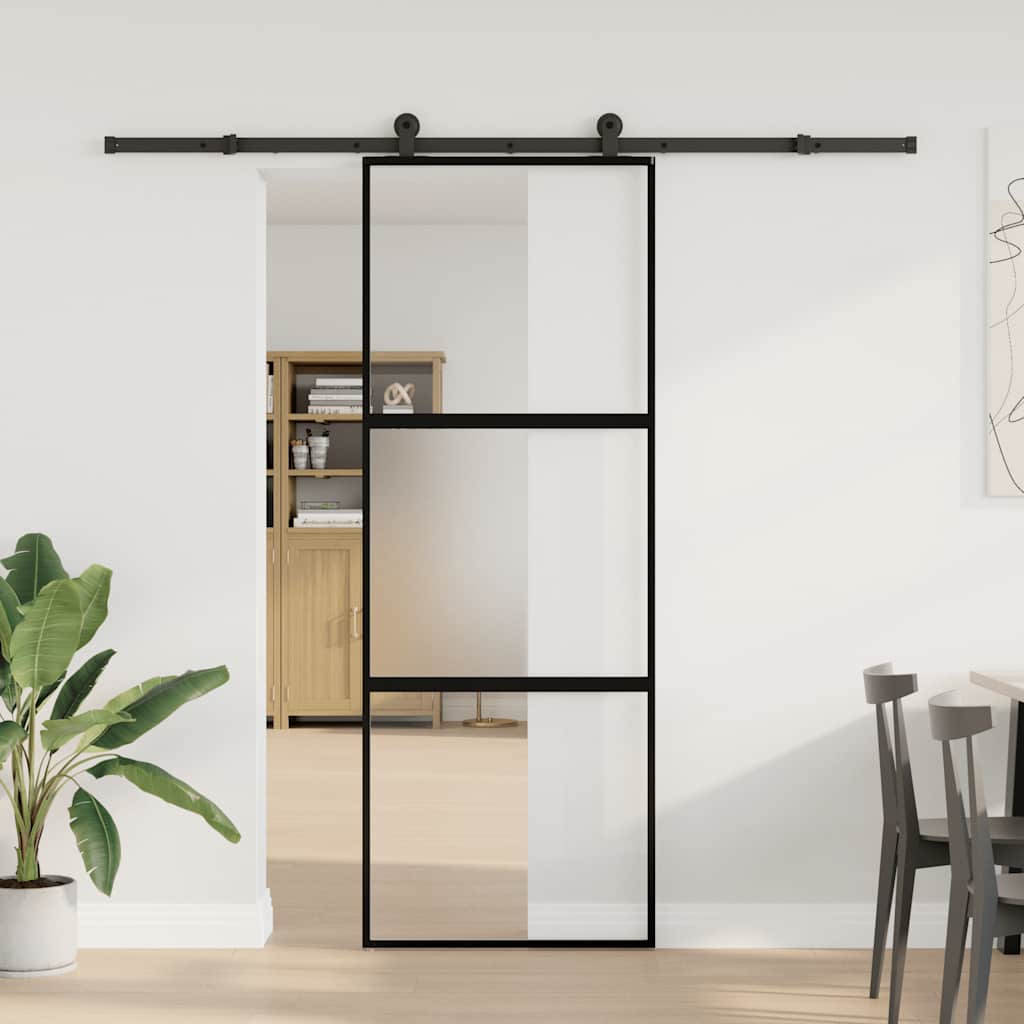 Puerta Corredera Vidrio Templado Aluminio 76x205cm
