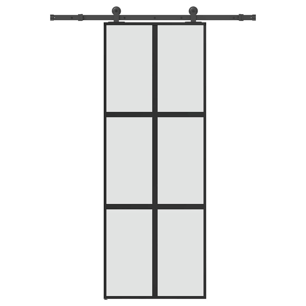 Puerta Corredera Vidrio Templado Negro 76x205cm