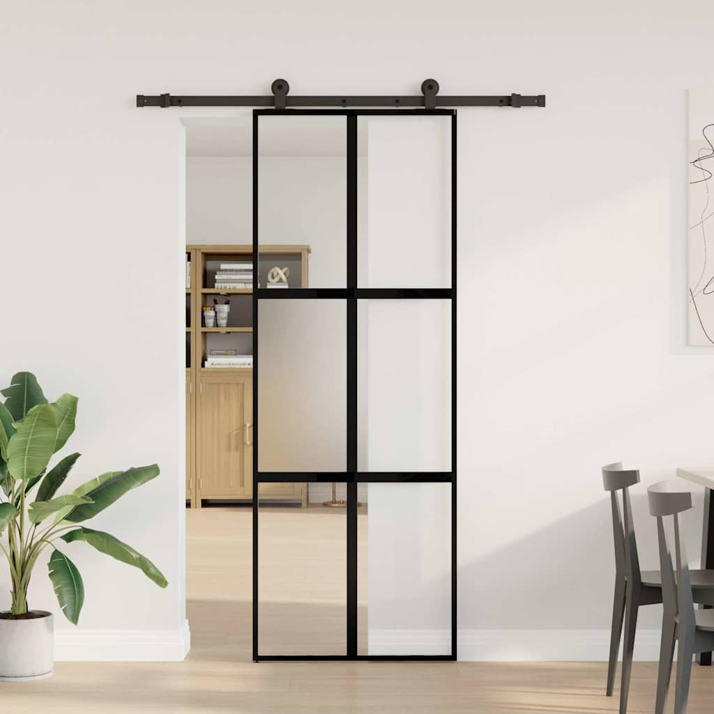 Puerta Corredera Vidrio Templado Aluminio 76x205cm