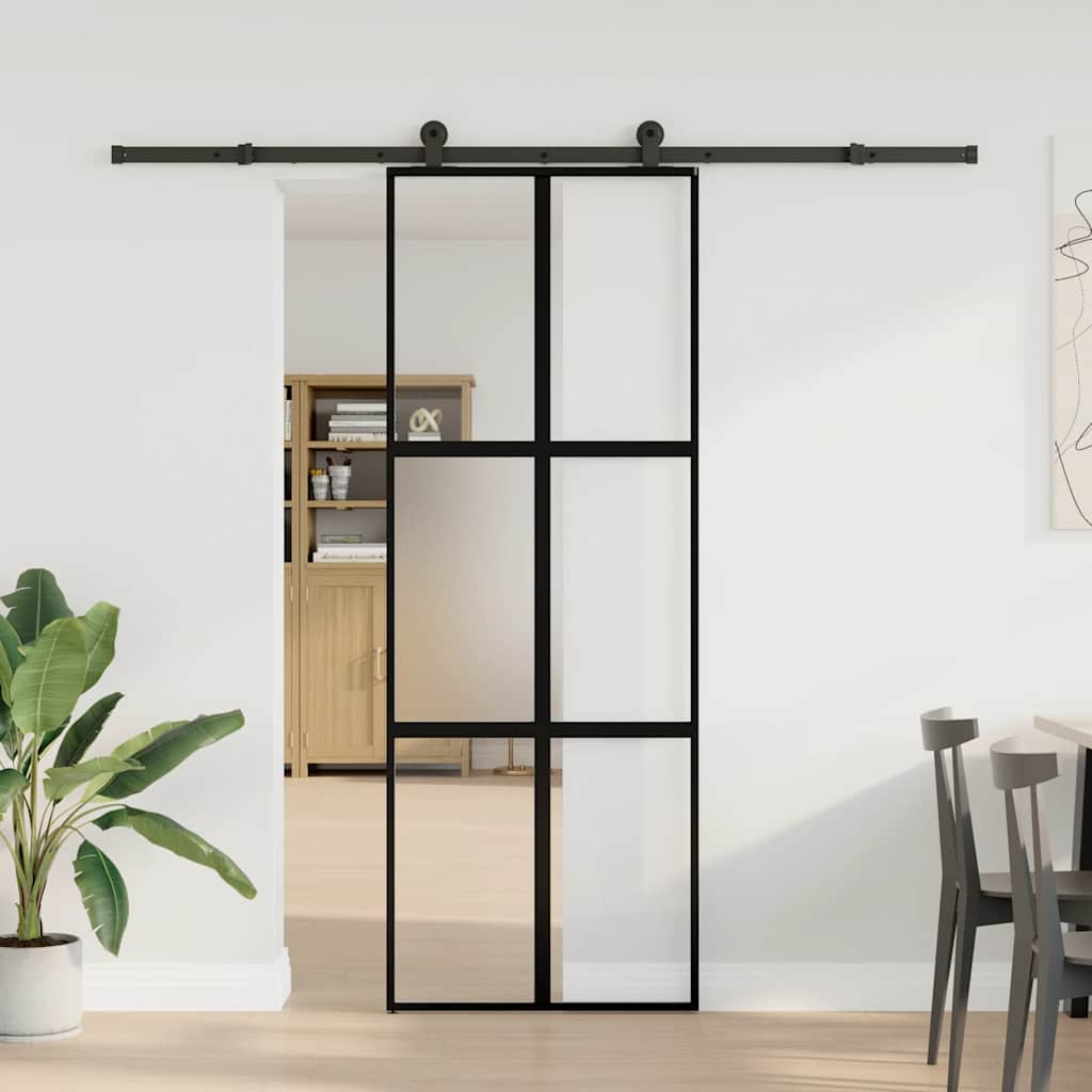 Puerta Corredera Vidrio Templado Aluminio 76x205cm