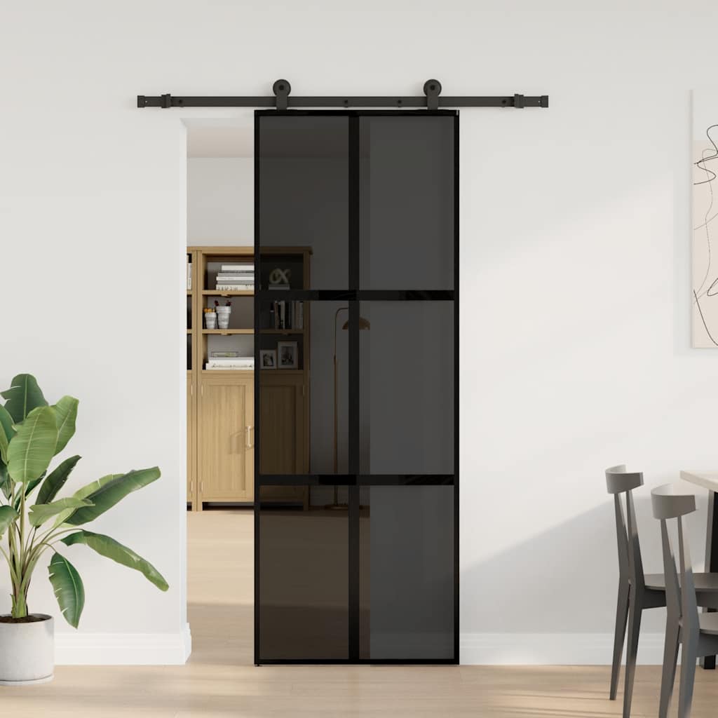 Porte coulissante en verre trempé 2000x1000mm — Ferrures élégantes 