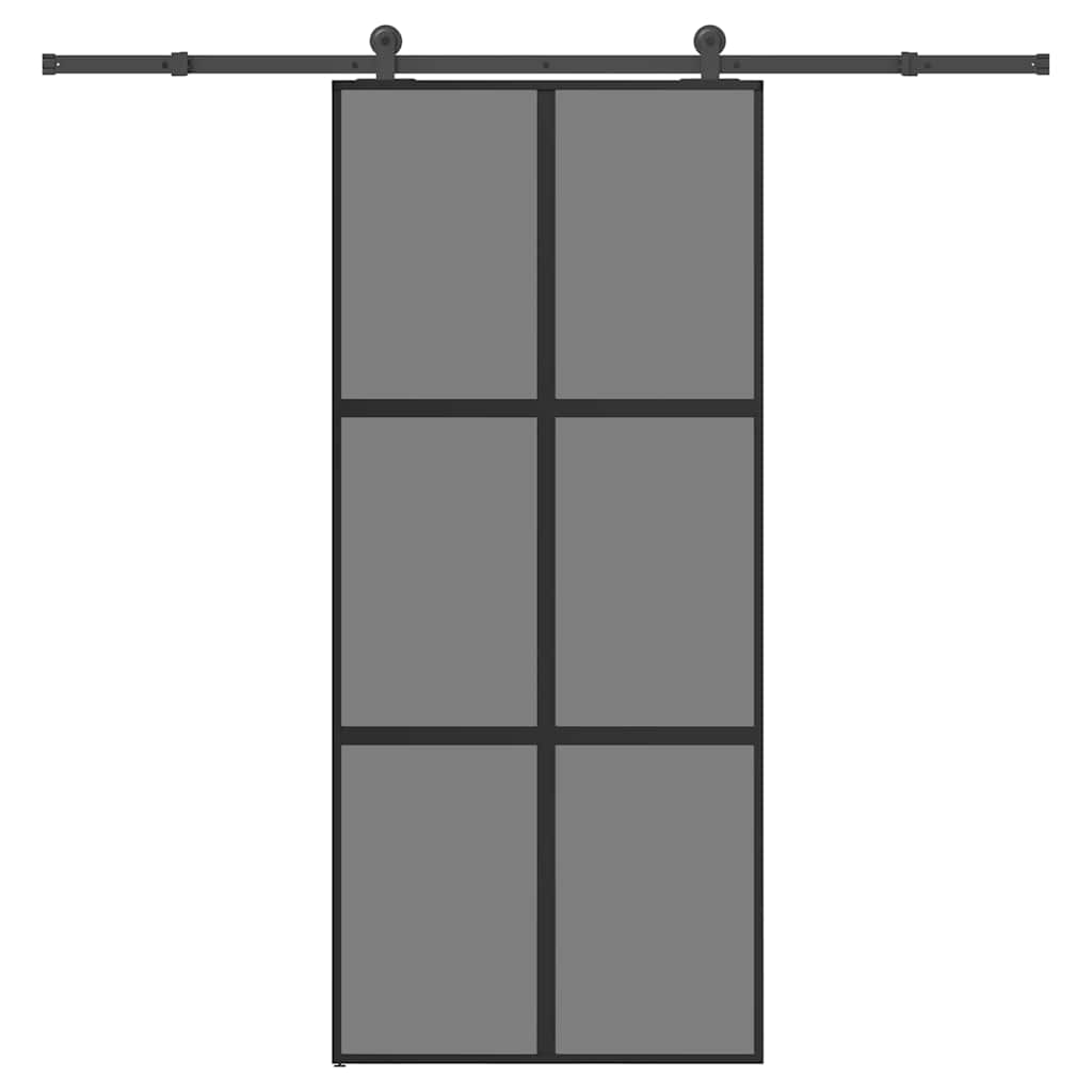 Porte coulissante en verre trempé et aluminium 90x205cm 