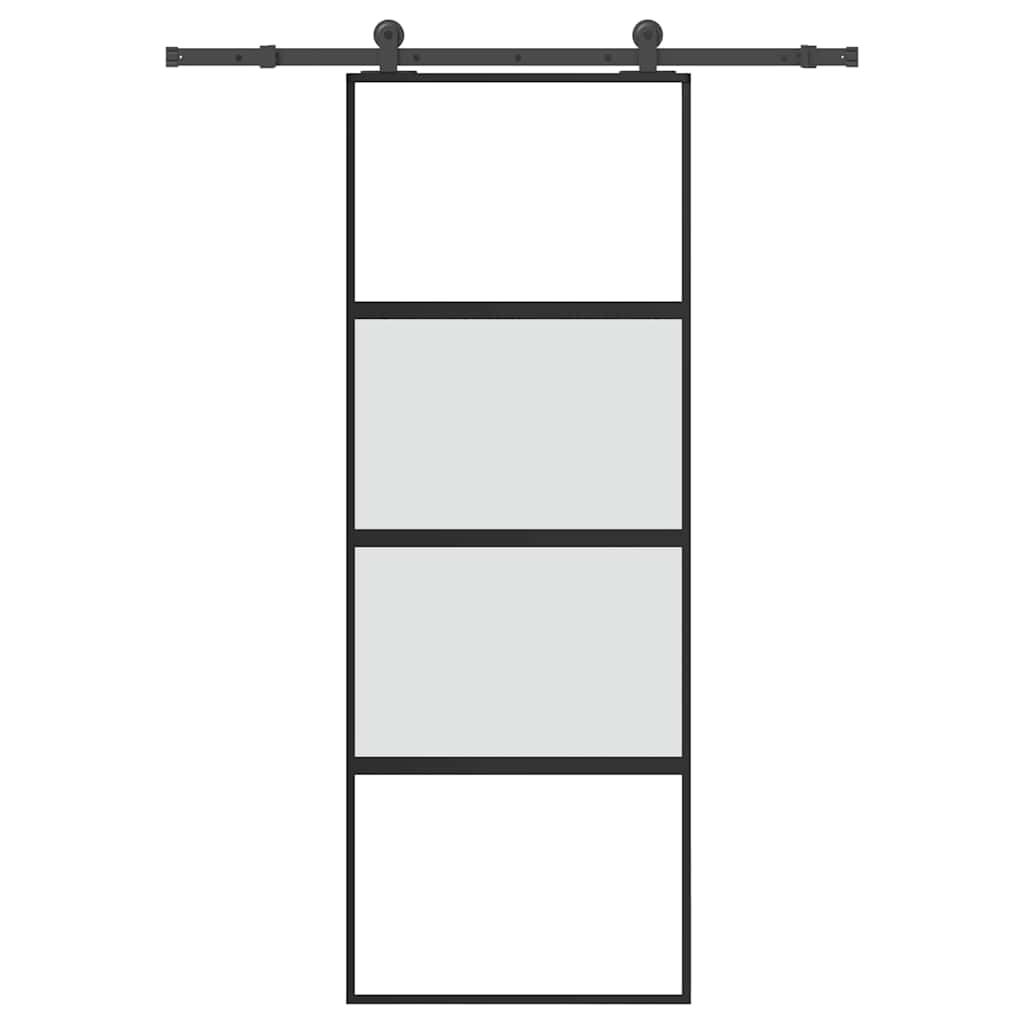 Porte coulissante en verre trempé et aluminium 76x205 cm 