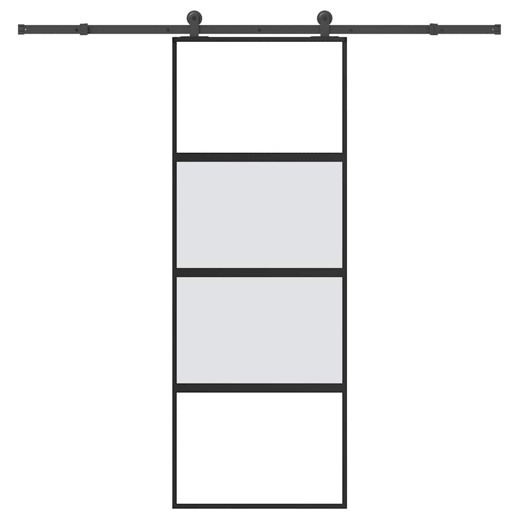 Porte coulissante en verre trempé aluminium 76x205cm 