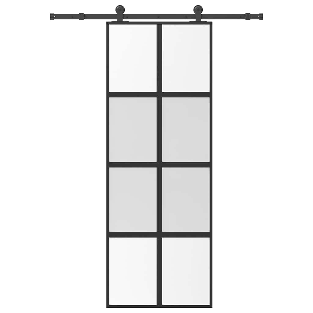 Porte coulissante en verre trempé et aluminium 76x205cm 