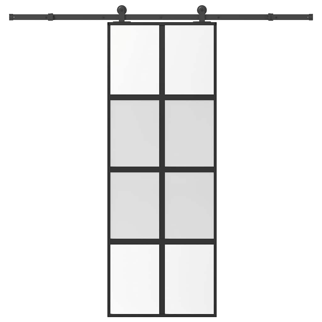 Porte coulissante en verre trempé et aluminium 76x205cm 