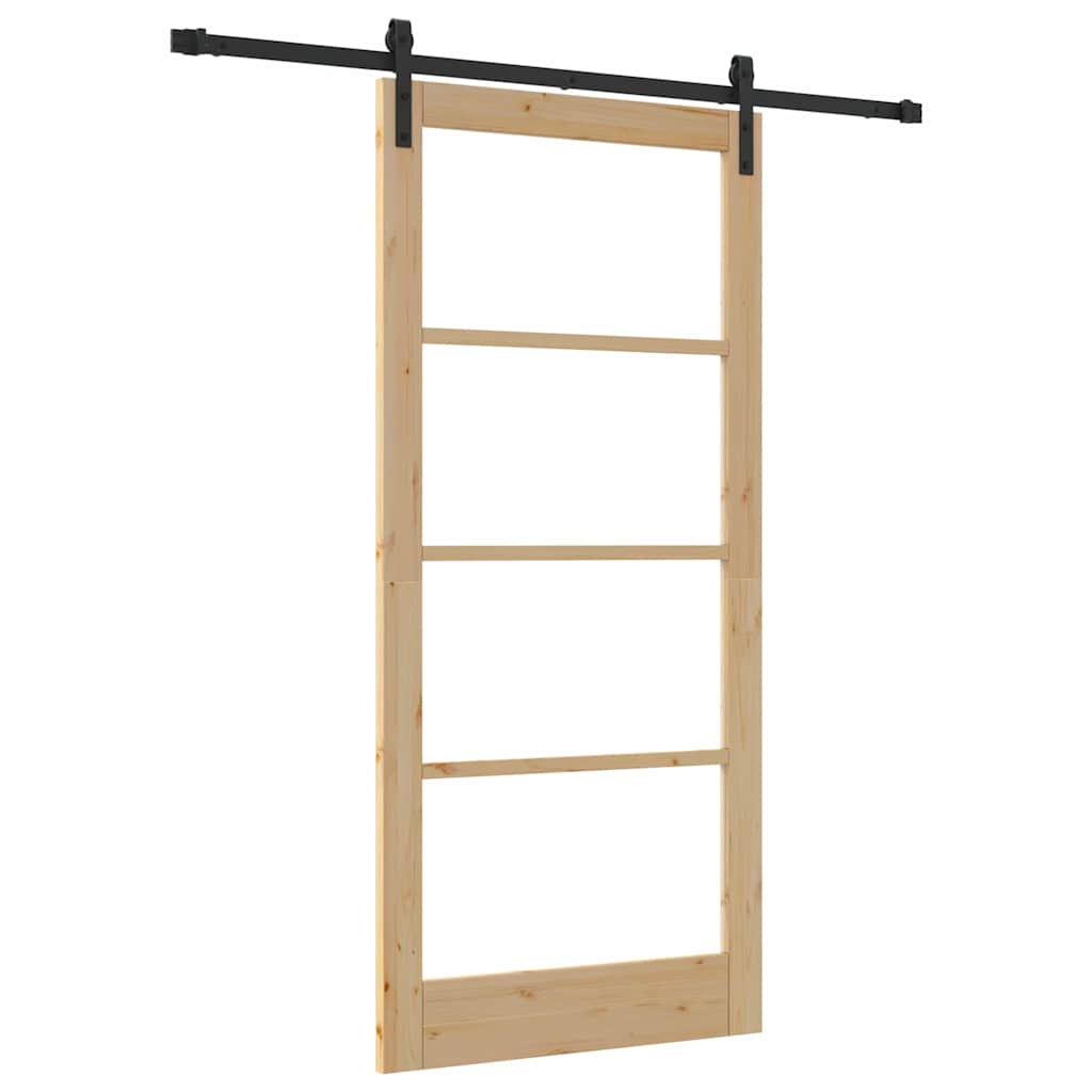 Porte coulissante ORKDAL naturelle et noire 93 x 202 cm 
