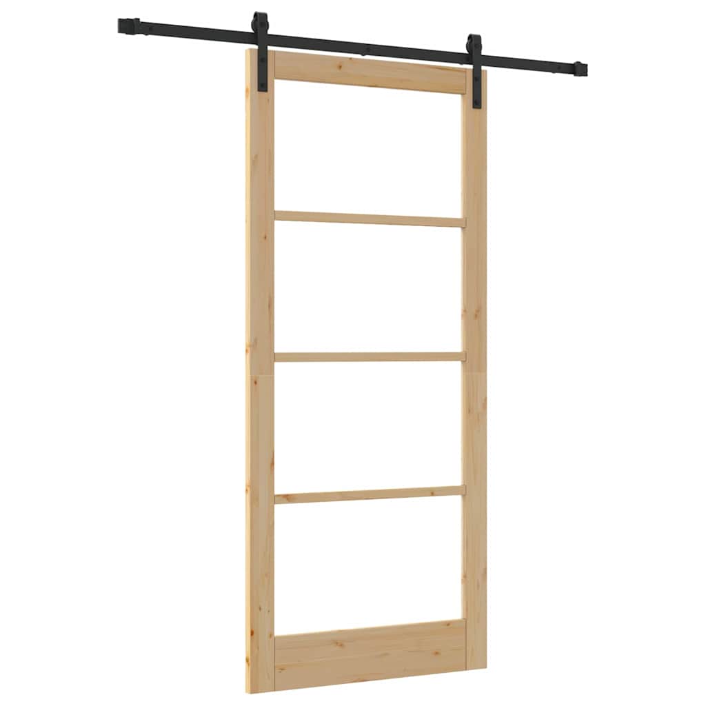 Porte coulissante ORKDAL naturel et noir 93 x 211 cm 