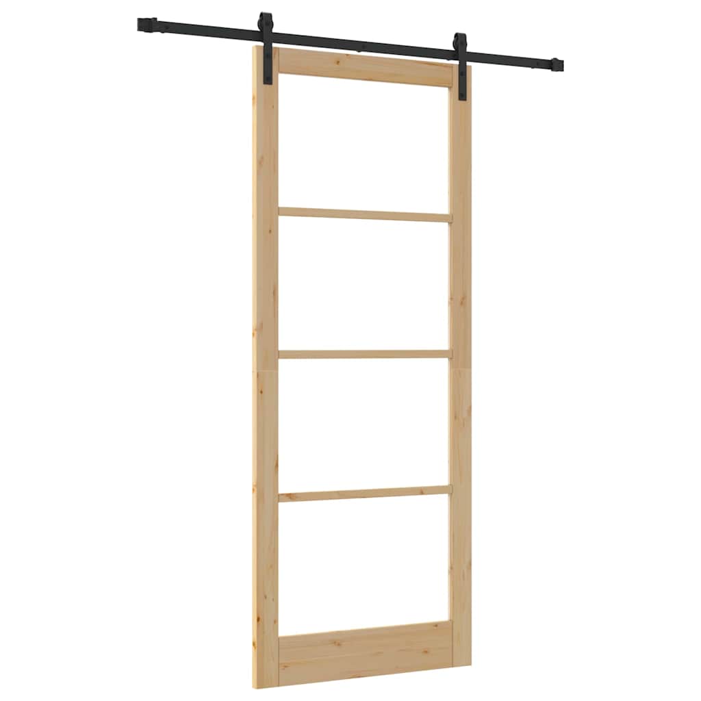 Porte coulissante ORKDAL naturelle et noire 93 x 232 cm 