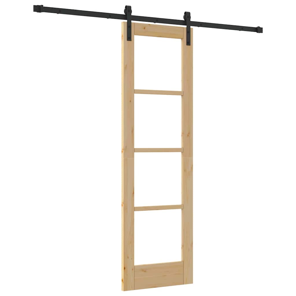 Porte coulissante ORKDAL naturelle et noire 61 x 198,5 cm 